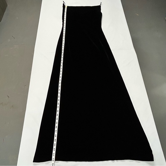 Womens Long Velvet Dress Sz 6 Sleeveless Cowl Neck Silk Blend Formal Black - Picture 8 of 11